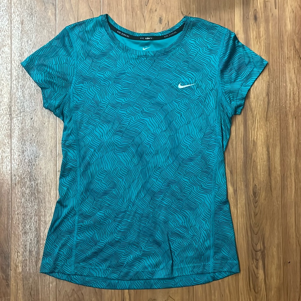 Nike Running Dry-Fit Size Small T-Shirt Blue-Green